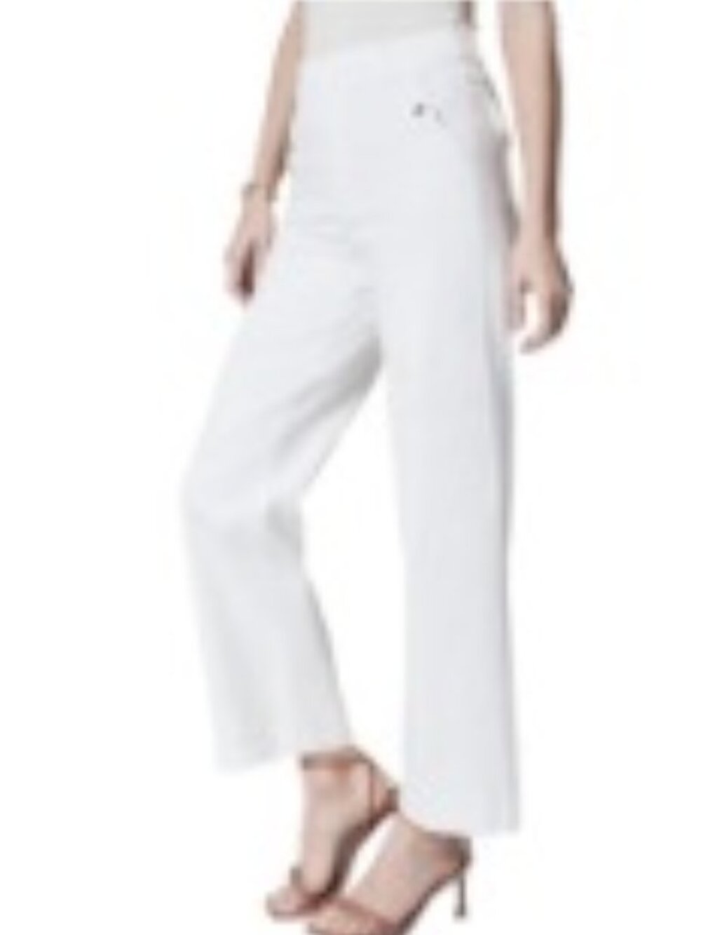 SPANX Twill Cropped Wide Leg  Bright White Pull-On Pant Size XS